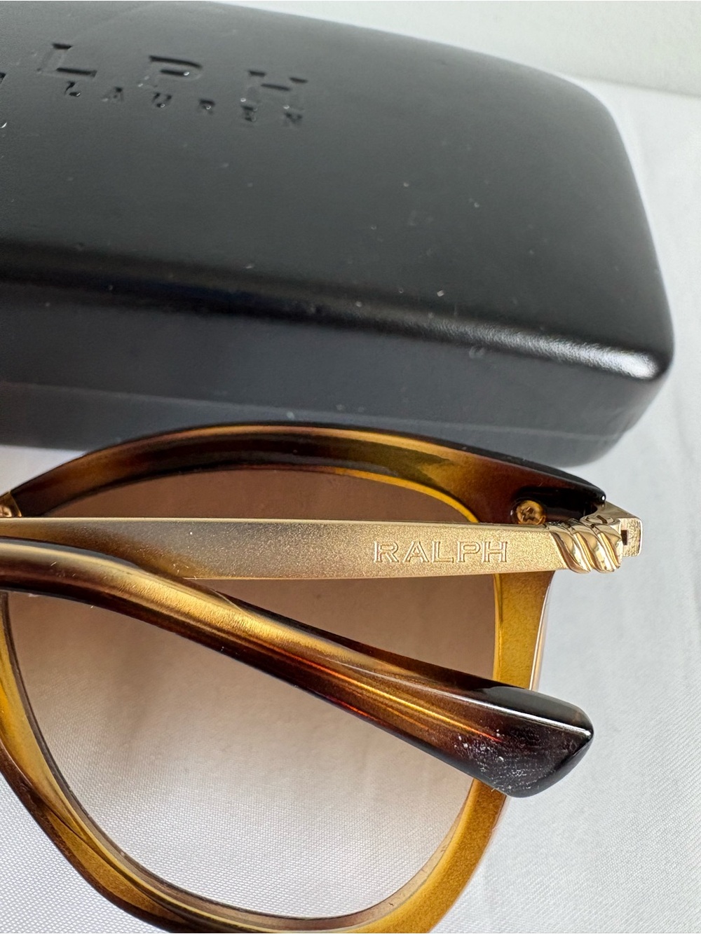 SOLD Ralph Lauren Tortoise Brown Shiny Dark Havana Sunglasses - Prescription - Picture 4 of 7